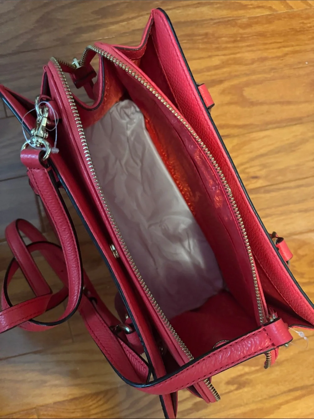 kate spade Red Pebbled Leather Double-Handle Satchel